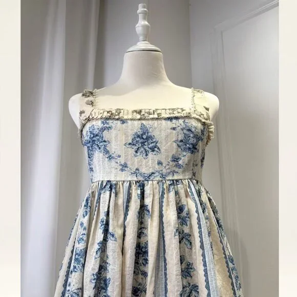 Agua by Agua Bendita Barbara Bougainvillea embellished printed linen midi dress - Picture 6 of 15